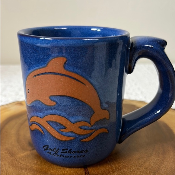 Agiftcorp Blue Stoneware Mug Gulf Shores Alabama 12 ounces - Picture 1 of 7